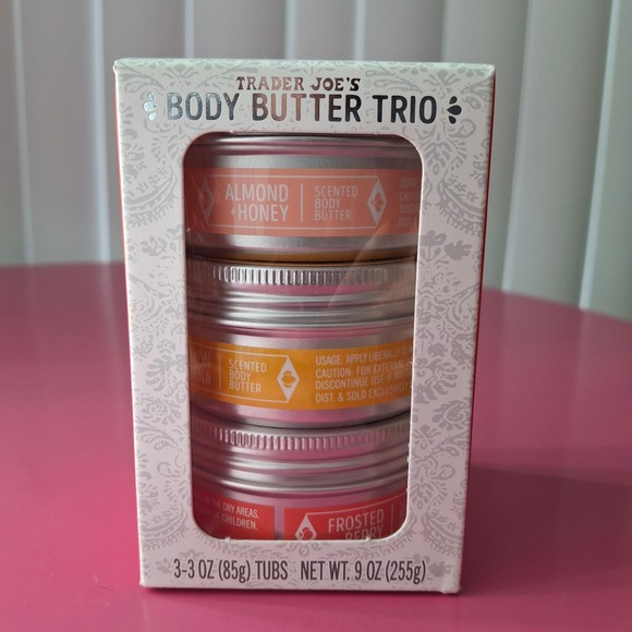 Trader Joe'S Other - Trader Joe's‎ Body Butter Trio Almond Honey Lemon Verbena Frosted Berry Set 9 oz